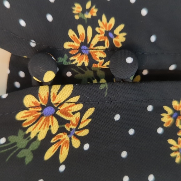 Saks Fifth Avenue Dotted Daisy-Print Blouse S - Picture 7 of 15